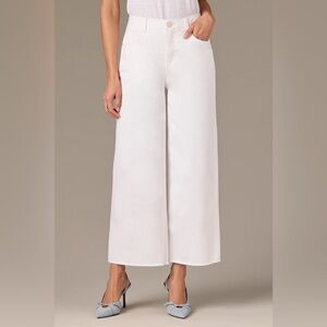 Wit & Wisdom WHITE WYATT SKYRISE FRAY HEM WIDE LEG BOYFRIEND JEANS